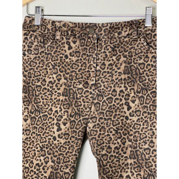 Elliott‎ Lauren Women's Leopard Straight Leg Pant Size 6 - Picture 2 of 9